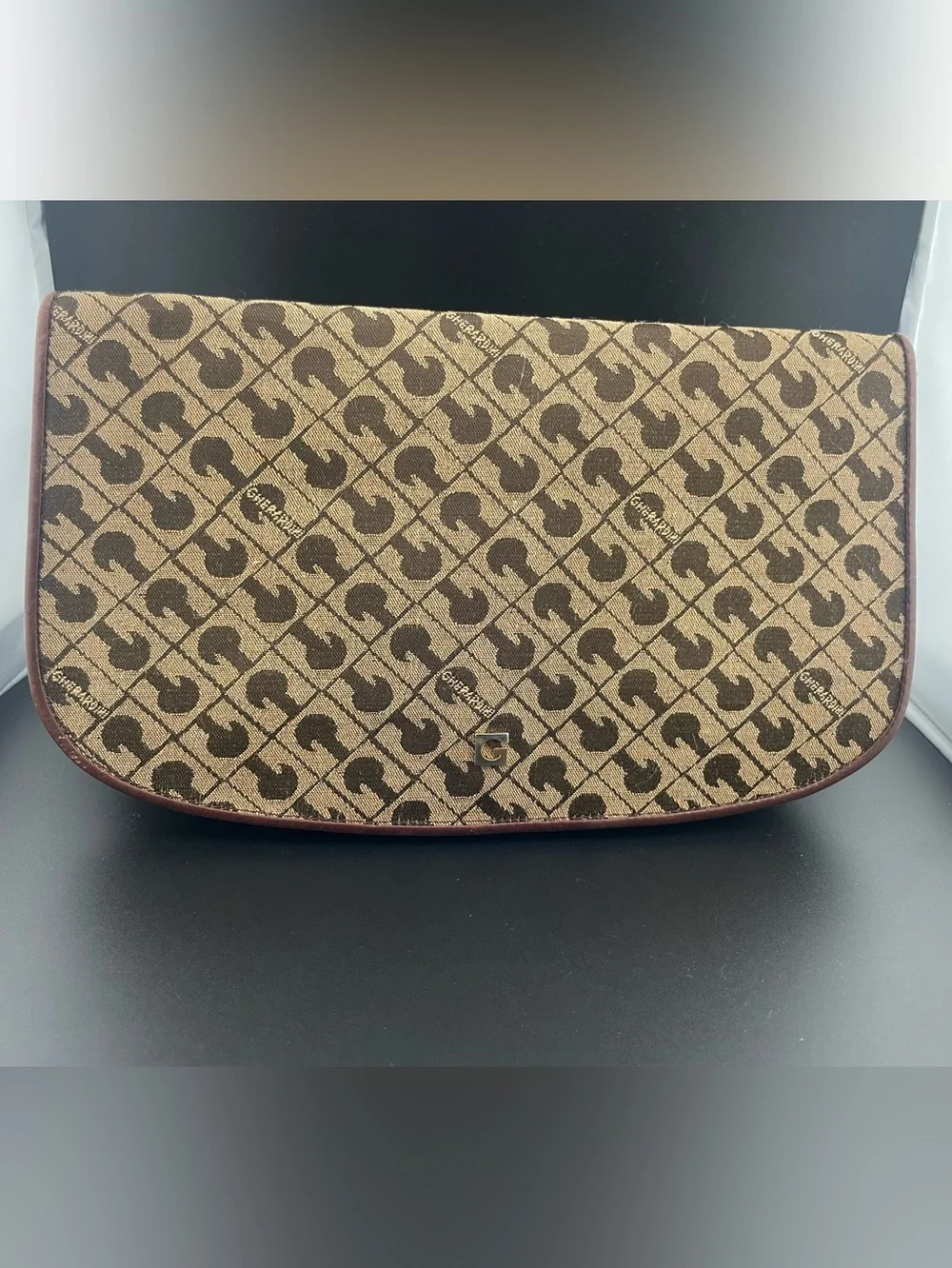 Gherardini Florence – Monogram Canvas and Leather – Archival Clutch – Medium